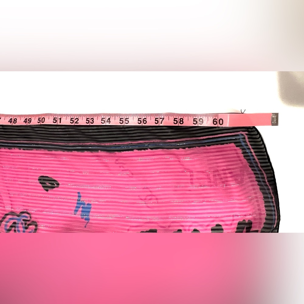 CHANEL Vibrant Pink and Black Scarf - Picture 7 of 7